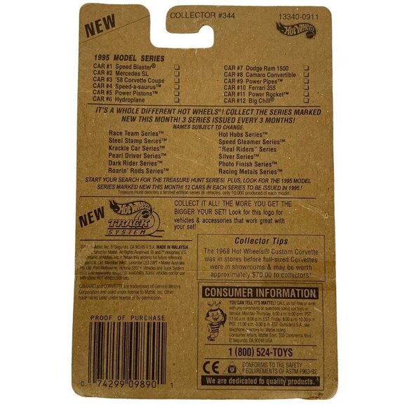 Hot Wheels 1995 Model Series Teal Camaro Convertible No 8 Of 12 Cars 344 NEW - Picture 2 of 4